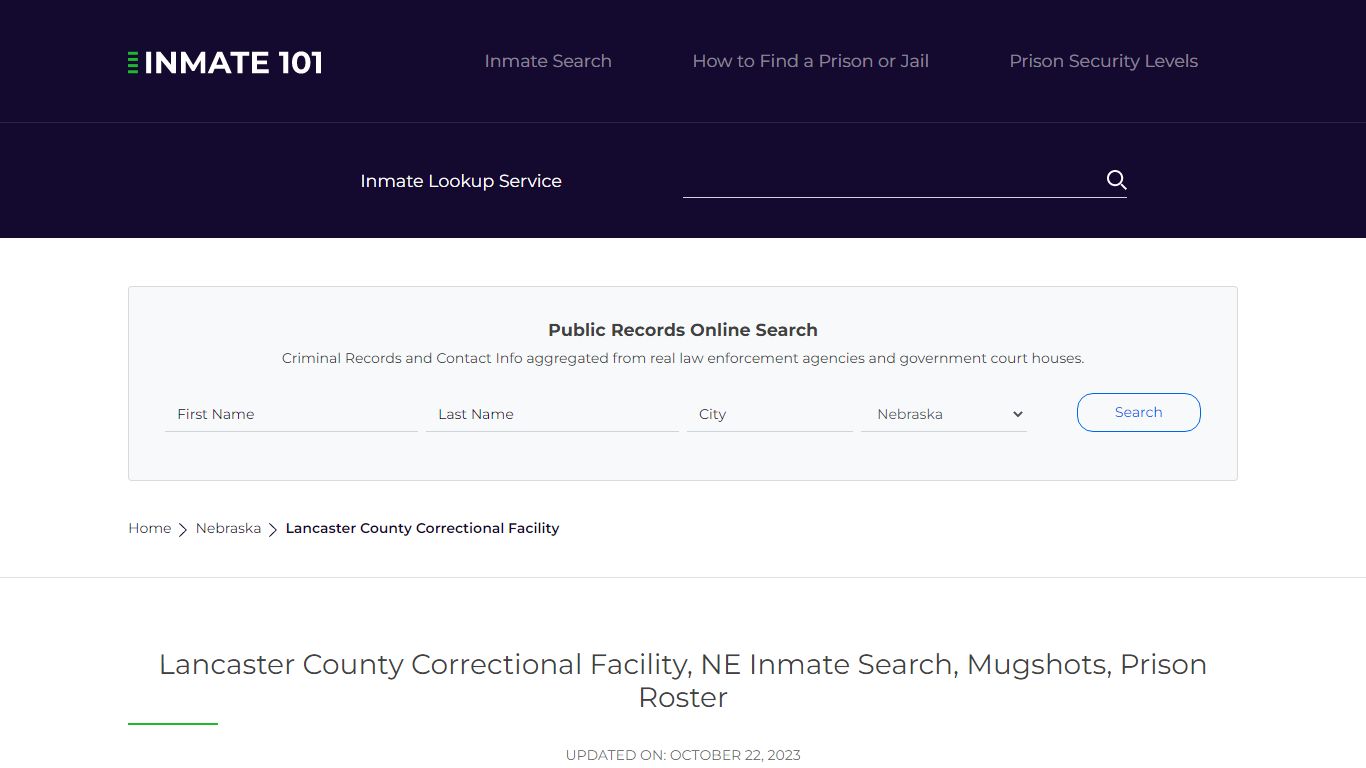 Lancaster County Correctional Facility, NE Inmate Search, Mugshots ...